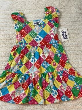 Counting Daisies Girls' Colorful Patchwork Sundress - Multi